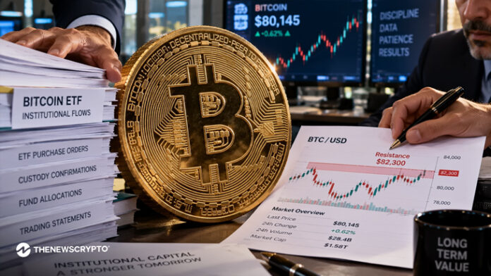 <strong>Bitcoin is trading around $80,000 after a recent push toward the $82,000 area.</strong>
<strong>U.S. spot Bitcoin ETFs pulled in nearly $1 billion last week, marking their third consecutive week of inflows.</strong>
The global largest crypto, Bitcoin, is holding close to the <a href="https://thenewscrypto.com/bitcoin-btc-at-a-crossroads-is-the-next-leg-to-80k-loading/">$80,000 level</a> after a strong move earlier this month, while fresh demand from U.S. spot Bitcoin ETFs continues to support the market.
At the time of writing, BTC was trading around $79,675 on the 4-hour Binance chart, with the latest session moving between an intraday low of $79,327 and a high of $80,530. Bitcoin previously pushed above $82,000 before pulling back and settling into a tighter range between $79,000 and $81,000.
The ETF market has remained a key source of demand. U.S. spot Bitcoin ETFs recorded about $986.9 million in net inflows for the week ending September 5, extending their combined three-week inflow streak to roughly $3.8 billion. Thursday alone saw about $730.9 million enter the funds, marking the strongest single-day inflow in 2026.
(Source: <a href="https://sosovalue.com/assets/etf/us-btc-spot">SoSoValue</a>)
Bitcoin 4-H Technical Setup Remains Mixed
The 4-hour chart shows <a href="https://thenewscrypto.com/standard-chartered-launches-institutional-bitcoin-ether-spot-trading-in-uae/">Bitcoin</a> has cooled after its latest jump, with BTC currently trading in a tight consolidation range. After climbing above $82,000, BTC pulled back and has since been moving mostly between $79,300 and $80,500. The price action suggests that buyers are still holding the recent gains, but the market has yet to build enough momentum for another move higher.
<em>(Source:</em> <a href="https://in.tradingview.com/symbols/BTCUSDT/?exchange=BINANCE"><em>TradingView</em></a><em>)</em>
The 9-day moving average sits near $79,860, while the 21-day average is around $80,004. Right now, <a href="https://thenewscrypto.com/liquid-network-hit-by-320m-bitcoin-security-incident-as-4000-btc-leaves-federation-wallet/">BTC</a> is below both levels, leaving the short-term trend without a clear bullish signal.
The RSI is near 51, with its moving average around 54. This places momentum close to the middle of the range, rather than in either overbought or oversold territory.
<em>(Source:</em> <a href="https://in.tradingview.com/symbols/BTCUSDT/?exchange=BINANCE"><em>TradingView</em></a><em>)</em>
Zooming in, the visible SMA 9 is at around $79,859, meaning the price is currently slightly below the 9-day SMA. The SMA itself has flattened after rising during the earlier rally, which shows that the immediate momentum has cooled. Meanwhile, the BBPT indicator remains mixed as its green component stays above the zero line and the red component remains negative.
So, the recent price structure leaves $82,000 as the key upside level. Bitcoin briefly crossed that mark before facing selling pressure. A sustained move above it would strengthen the breakout setup.
On the downside, the $79,000 area is the first level to watch, followed by the recent low near $78,500.
For now, <a href="https://thenewscrypto.com/bitcoin-btc-is-mirroring-2022-does-that-put-83k-on-the-table/">Bitcoin</a> remains near $80,000 while strong ETF inflows provide support, but the 4-hour chart shows that buyers still need to reclaim the $80,000-$82,000 area to regain stronger momentum.
<strong>Highlighted Crypto News:</strong>
<a href="https://thenewscrypto.com/zachxbt-raises-woo-x-withdrawal-concerns-after-users-report-3-day-delays/">ZachXBT Raises WOO X Withdrawal Concerns After Users Report 3-Day Delays</a>